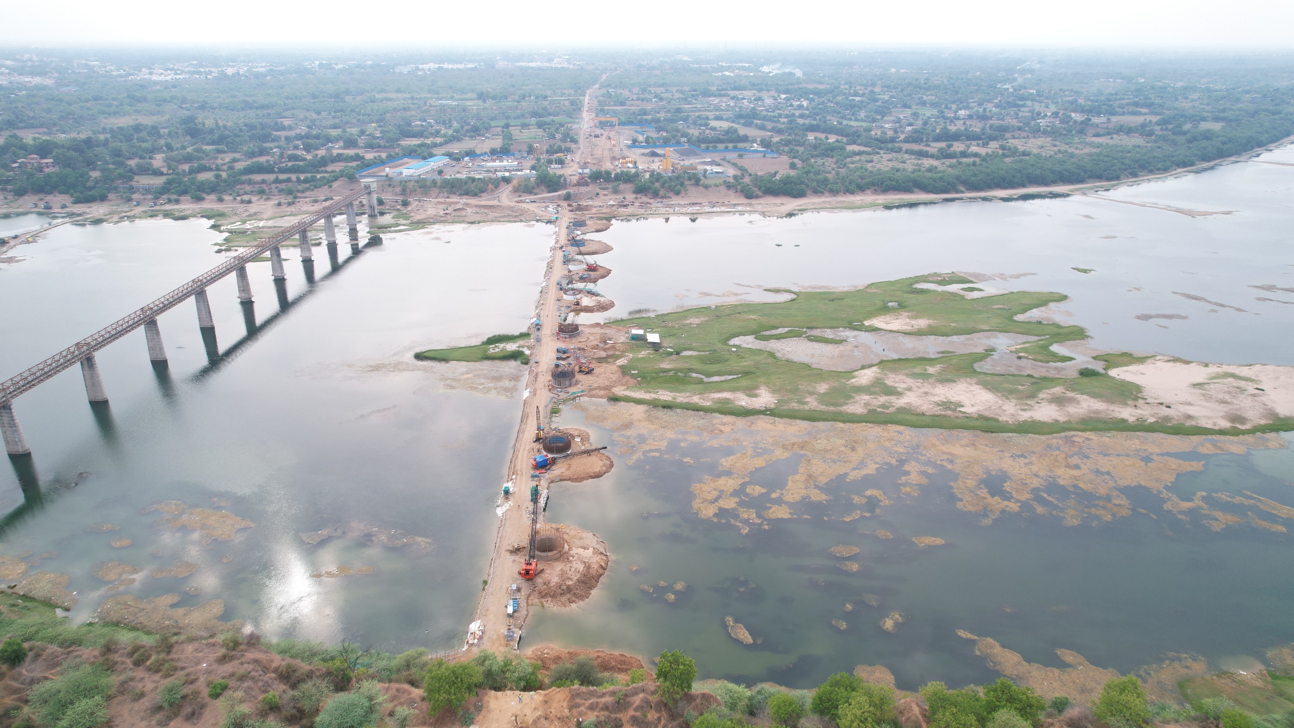 Well Foundation Work at Mahi River, Anand District, July 2022